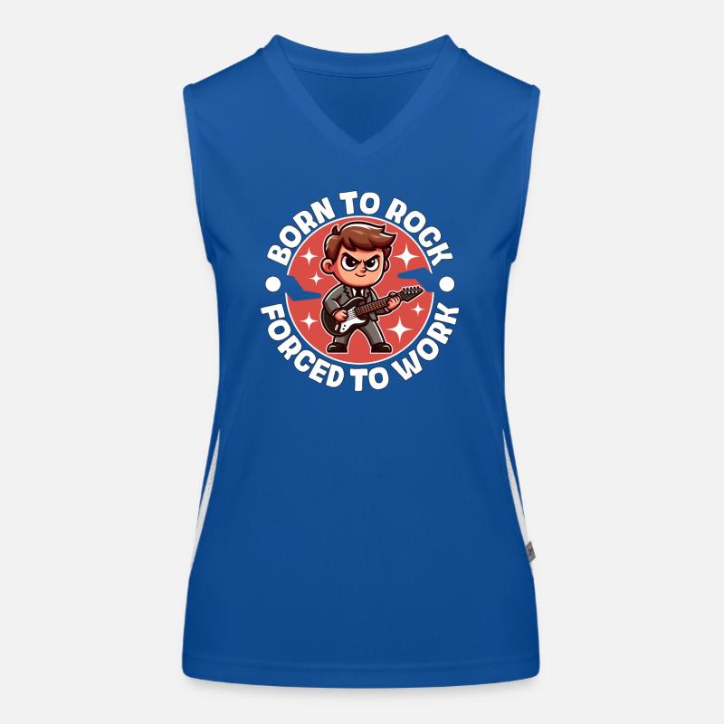 BORN TO ROCK FORCED TO WORK Women's Functional Contrast Tank Top