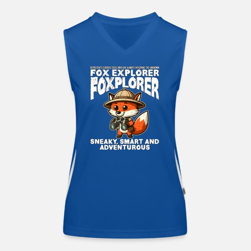 HINTERHÄLTIG, SCHLAU UND ABENTEUERLUSTIG - FOX EXPLORER Funktionelles Kontrast-Tank Top für Frauen