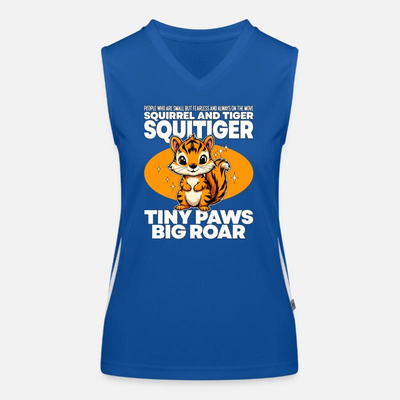 TINY PAWS BIG ROAR - EICHHÖRNCHEN UND TIGER - SQUITIGE Funktionelles Kontrast-Tank Top für Frauen