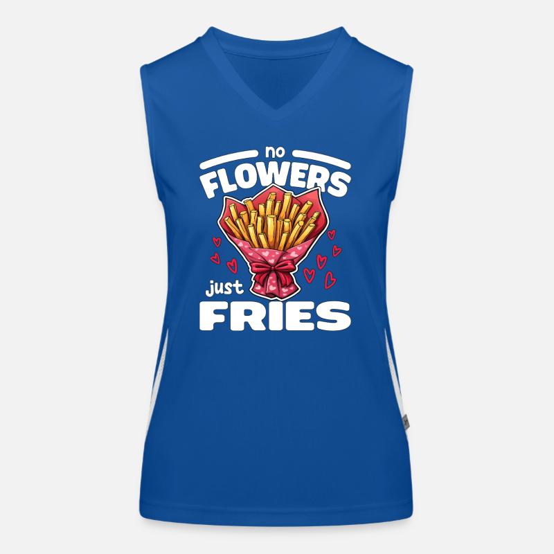 PAS DE FLEURS, JUSTE DES FRITES - CADEAU DE LA SAINT-VALENTIN Débardeur respirant contrasté Femme