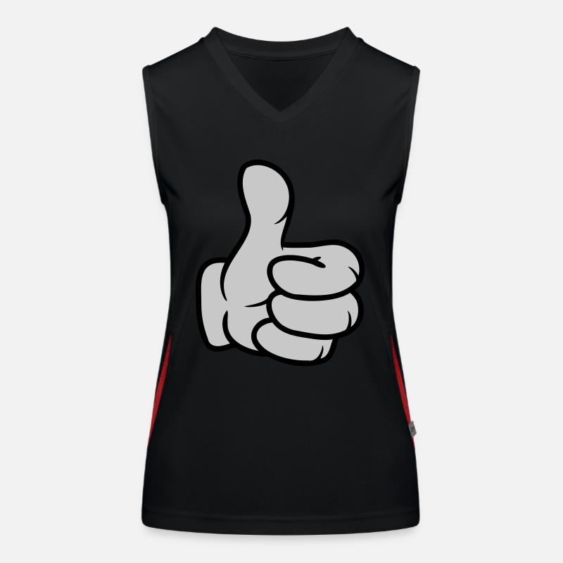 Comic Hand Thumbs Up Women's Functional Contrast Tank Top
