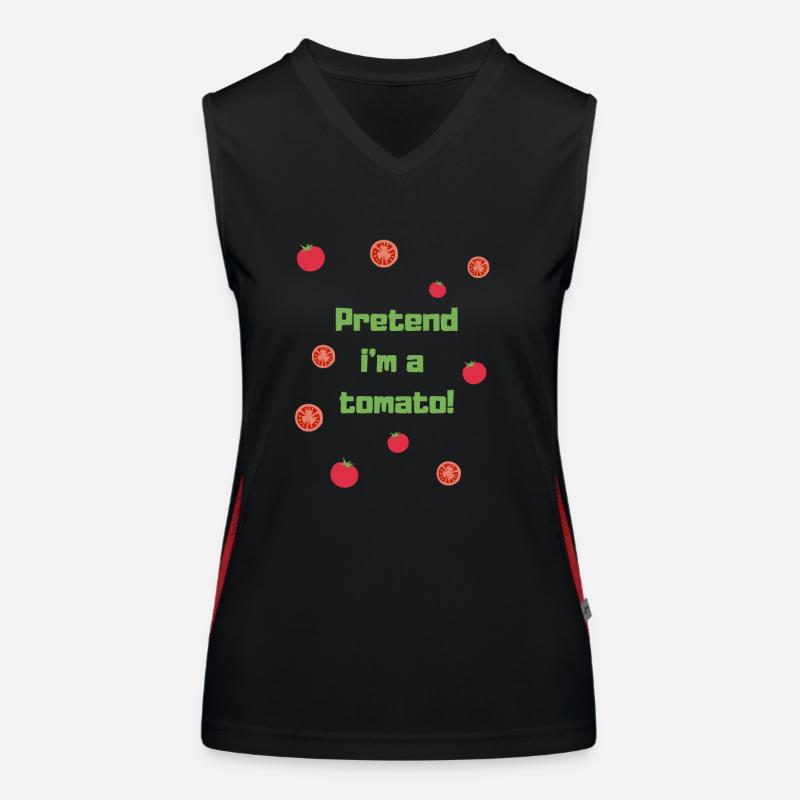 I pretend to be a tomato! Women's Functional Contrast Tank Top