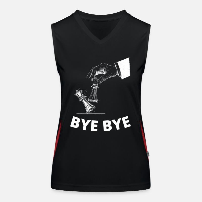 Schach Spruch Geschenk Schachmatt Queens Gambit Funktionelles Kontrast-Tank Top für Frauen