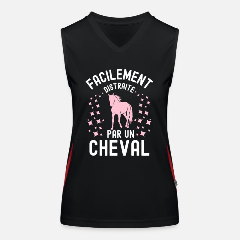 Distraite par un cheval 1 Débardeur respirant contrasté Femme
