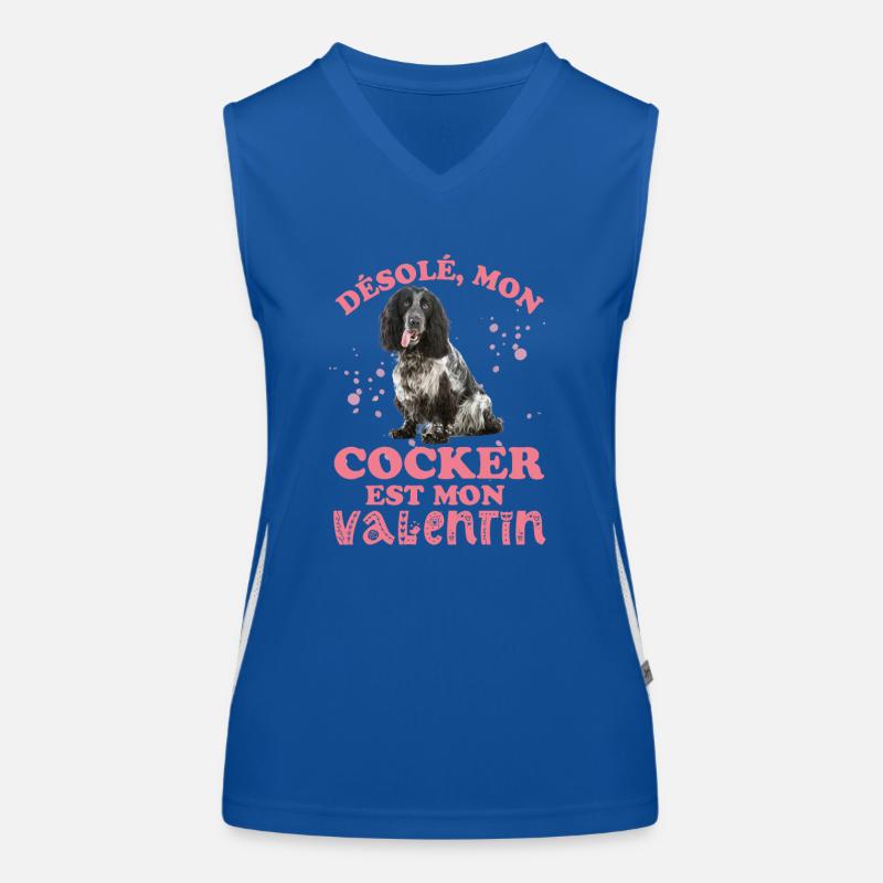 Mon cocker est mon valentin Débardeur respirant contrasté Femme