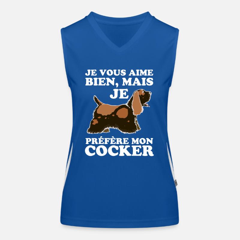 je préfère mon cocker 2 Débardeur respirant contrasté Femme