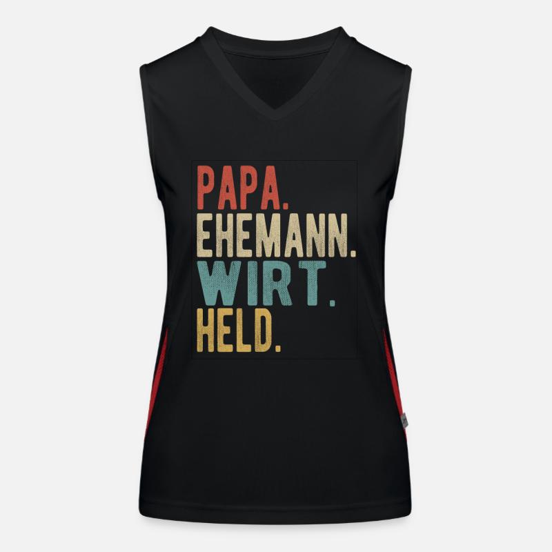 Wirt Papa Ehemann Held Funktionelles Kontrast-Tank Top für Frauen