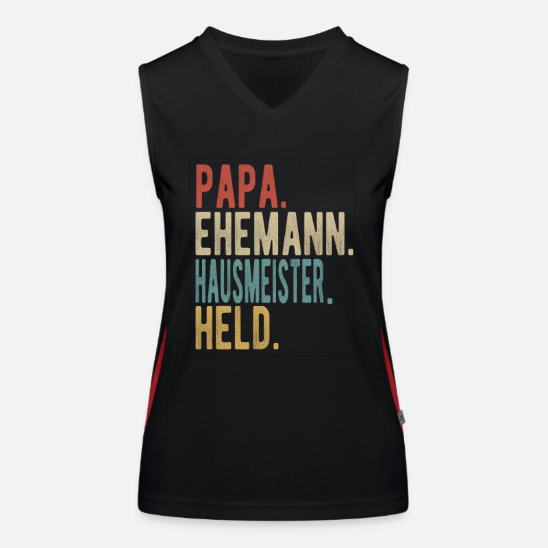 Hausmeister Papa Ehemann Held Funktionelles Kontrast-Tank Top für Frauen