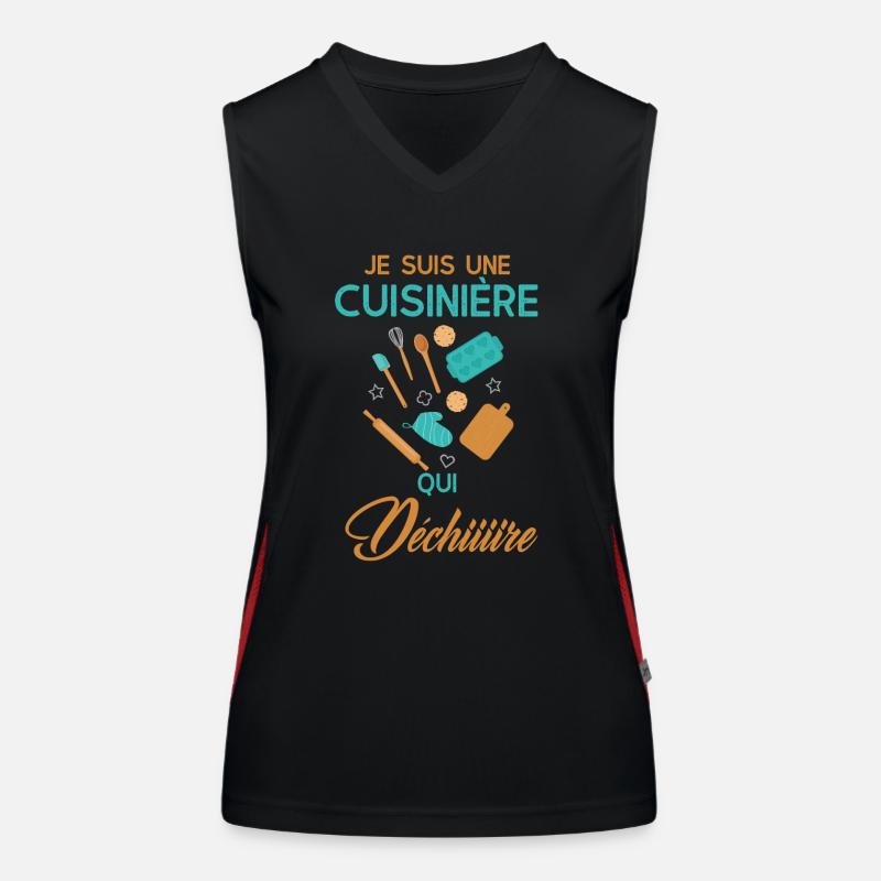 Cuisinière qui déchire Débardeur respirant contrasté Femme
