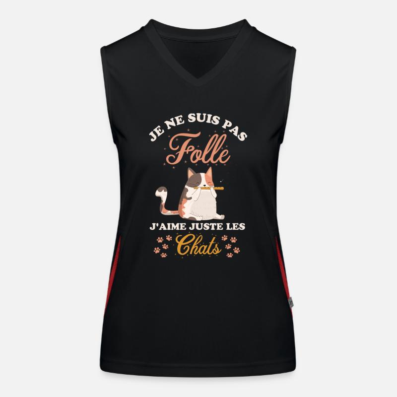 Je ne suis pas folle j aime les chats Débardeur respirant contrasté Femme