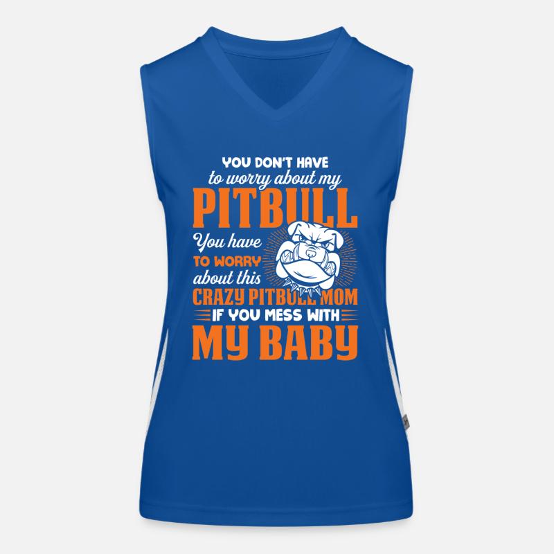 Verrückte Pitbull-Mutter Funktionelles Kontrast-Tank Top für Frauen