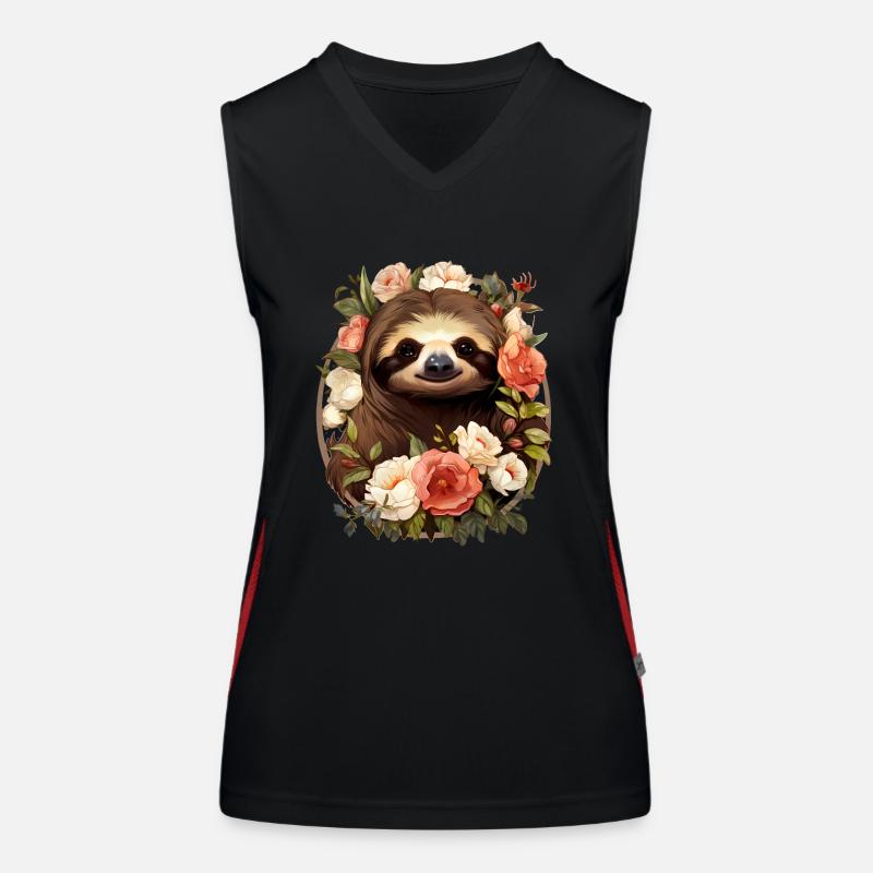 Faultier Funktionelles Kontrast-Tank Top für Frauen