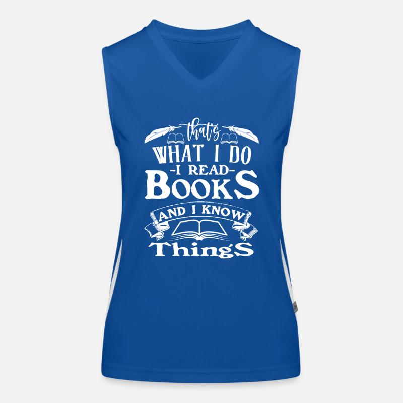 reading read books Women's Functional Contrast Tank Top