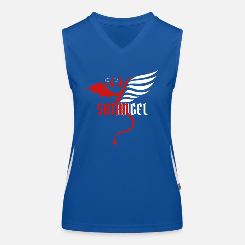 Engel Teufel Teufel gut böse Witz Funktionelles Kontrast-Tank Top für Frauen