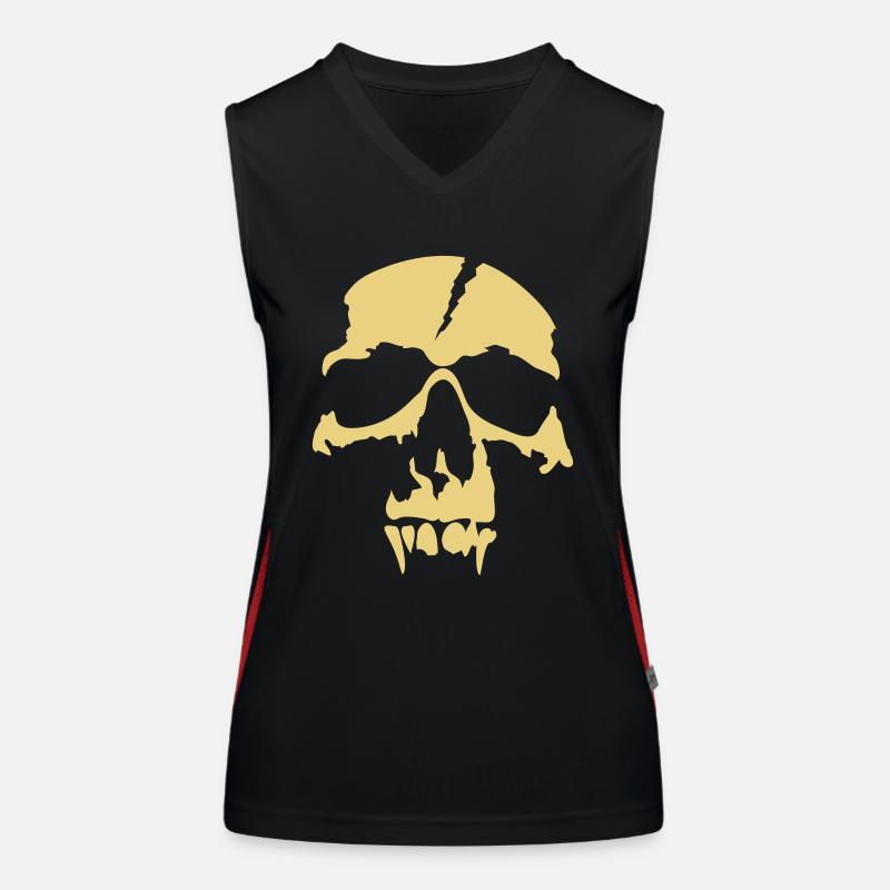 Totenkopf Skull Halloween Funktionelles Kontrast-Tank Top für Frauen