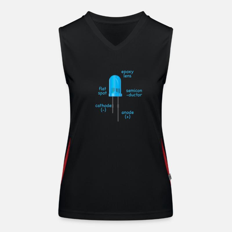 electronic blue LED with description as a gift Women's Functional Contrast Tank Top
