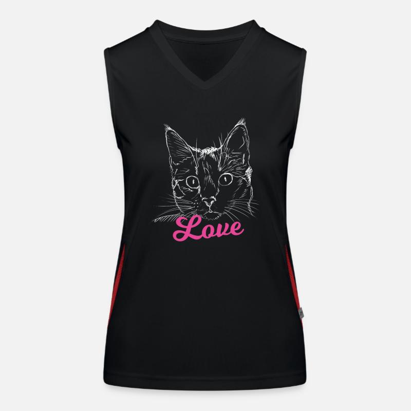 Amour de chat visage chats chats aiment les chats chat Débardeur respirant contrasté Femme