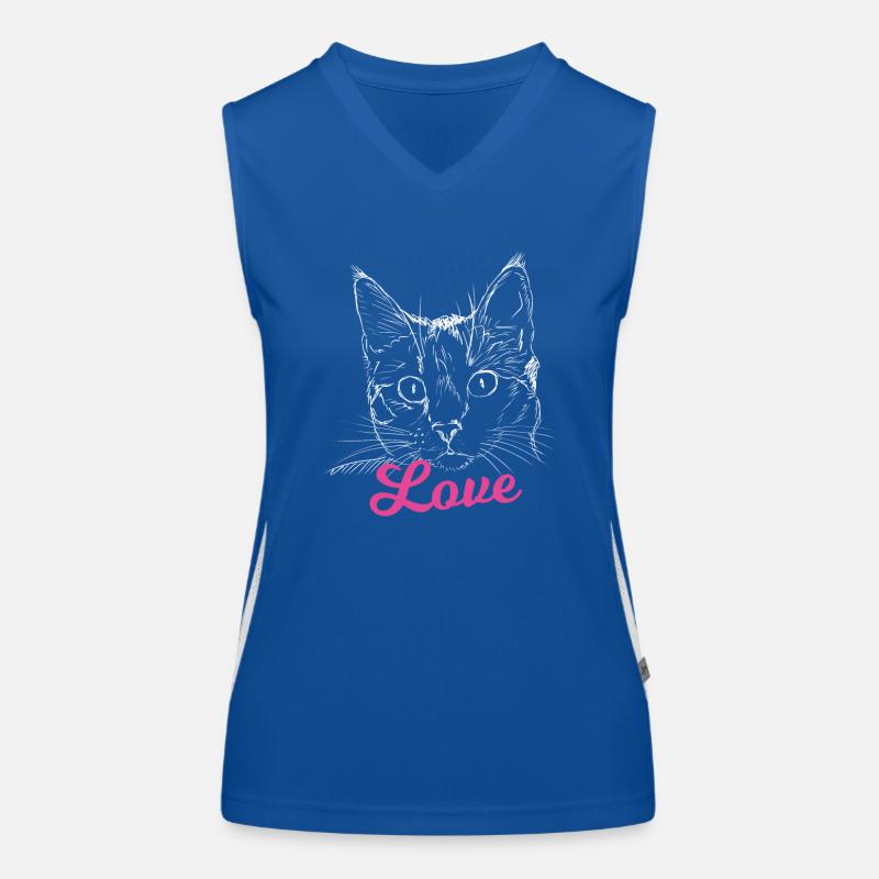 Amour de chat visage chats chats aiment les chats chat Débardeur respirant contrasté Femme