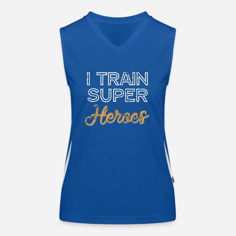 I Train Super Heroes Funktionelles Kontrast-Tank Top für Frauen