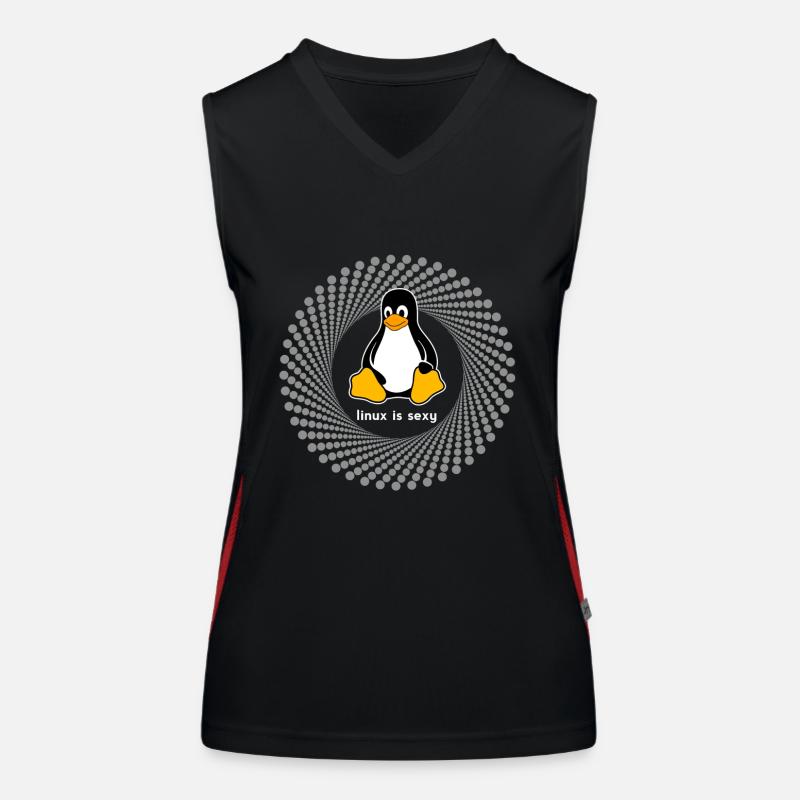 Pingouin pc Computer Nerd sysadmin programme geek Débardeur respirant contrasté Femme