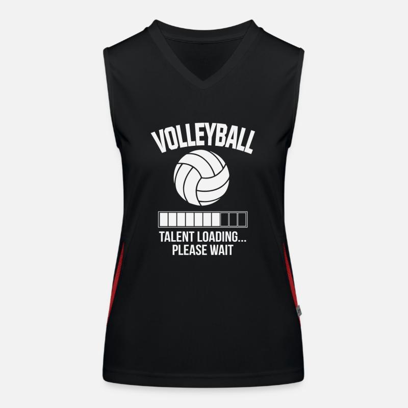 Volleyball Talent loading Please wait Gift - Women's Functional Contrast Tank Top - black/red