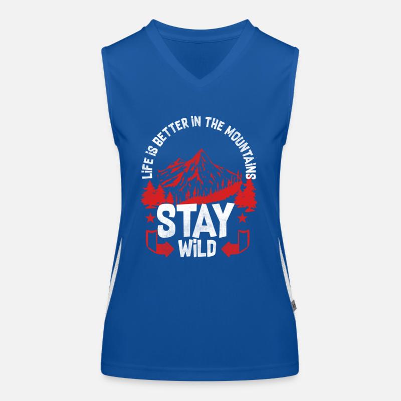Stay Wild Mountains Hiking Climbing Gift Mountain Women's Functional Contrast Tank Top
