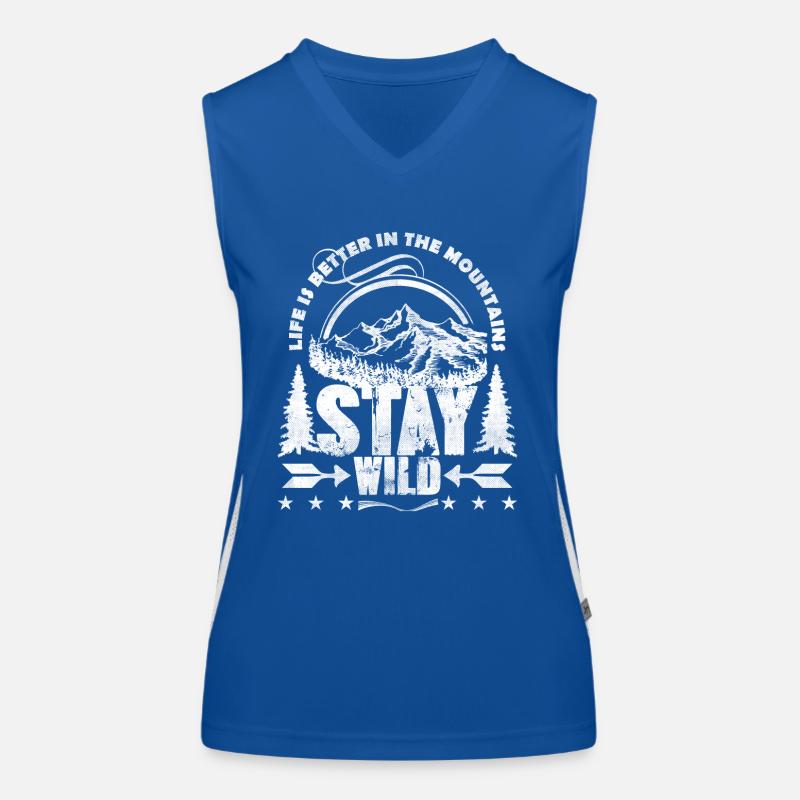 Stay Wild Mountains Hiking Climbing Gift Mountain Women's Functional Contrast Tank Top