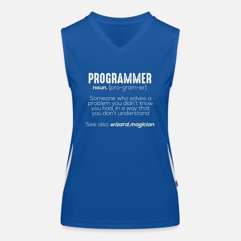 Funny Programmer Meaning Funktionelles Kontrast-Tank Top für Frauen