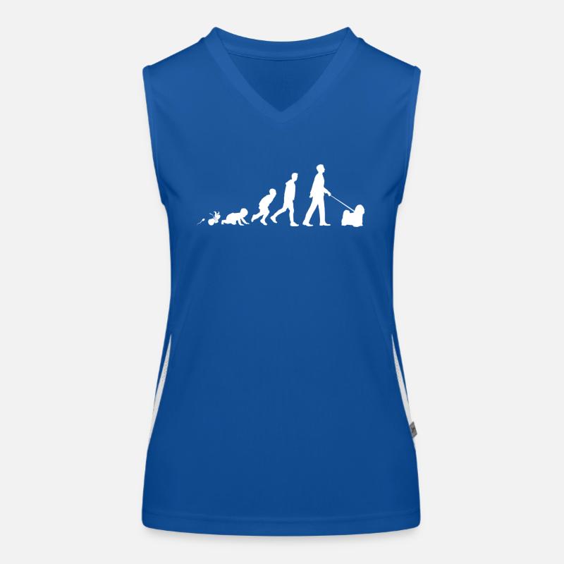 Tibetan Terrier Geschenke Grow Evolution Mann Funktionelles Kontrast-Tank Top für Frauen