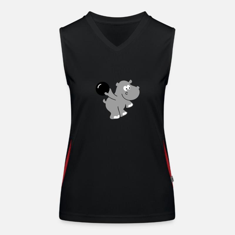 Bowling Hippo - Bowling Hippo cadeau Débardeur respirant contrasté Femme