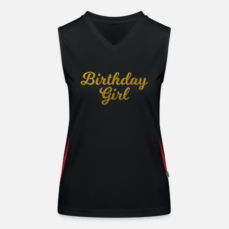 Geburtstags Mädchen - glitzer gold Funktionelles Kontrast-Tank Top für Frauen