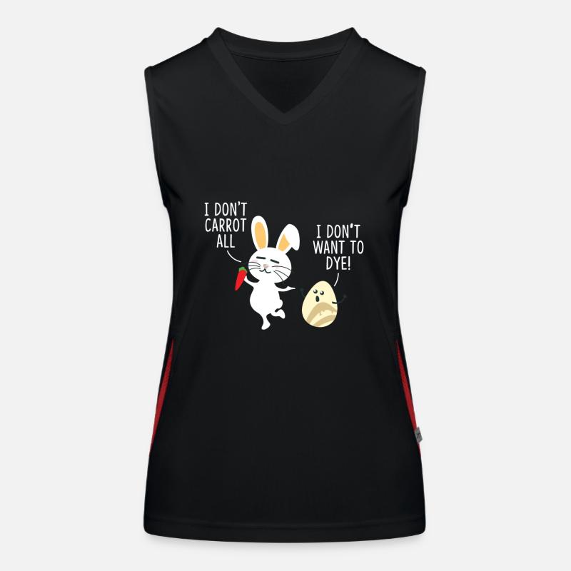 Sweet Easter Bunny is having fun with Easter Egg - T-Shirt Women's Functional Contrast Tank Top