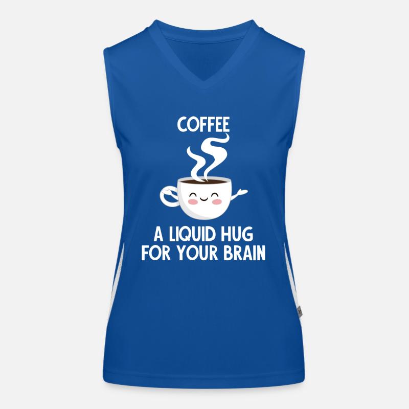 Coffee - Brain - Coffee Drinker - Gift Women's Functional Contrast Tank Top