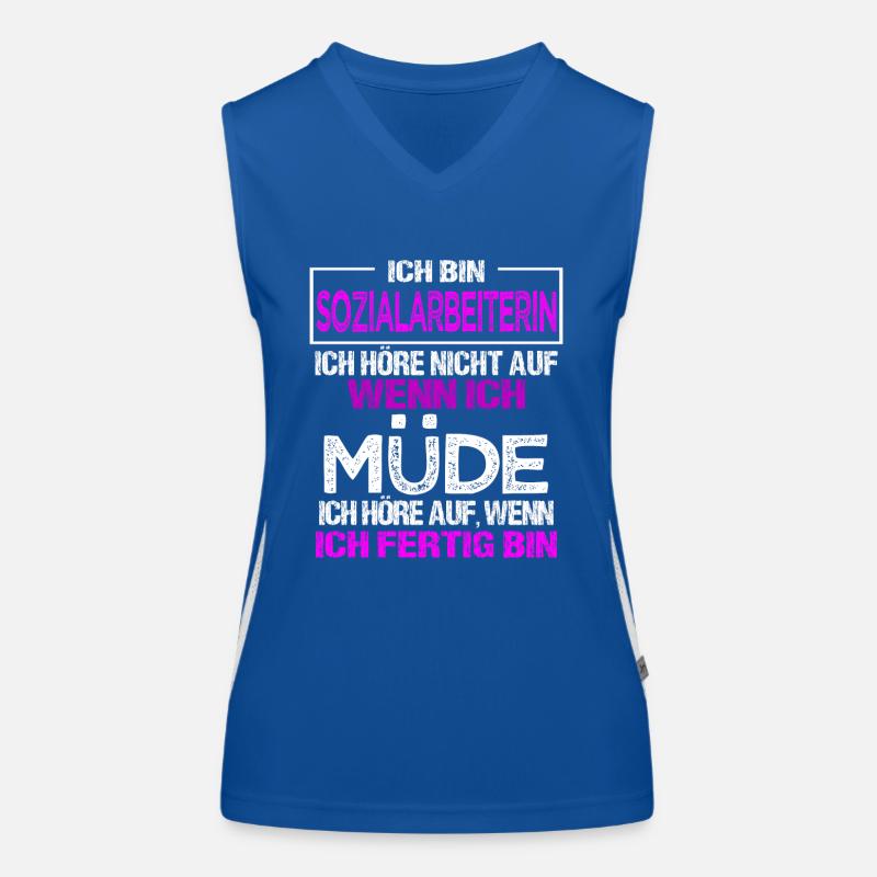 Ich bin Sozialarbeiterin Geschenk soziale Berufe Funktionelles Kontrast-Tank Top für Frauen