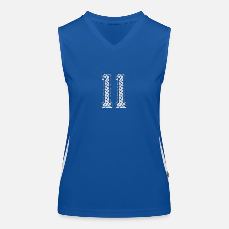 Nummer 11 Zahl Eins Eins Elf Geschenk Funktionelles Kontrast-Tank Top für Frauen
