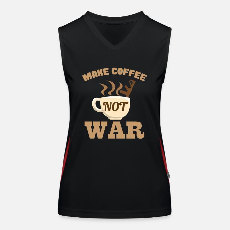 Coffee Gun Peace War Fun Statement Gift Women's Functional Contrast Tank Top