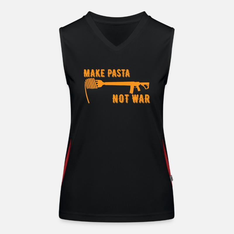 Pasta Pasta Rifle Fork War Statement Gift Women's Functional Contrast Tank Top