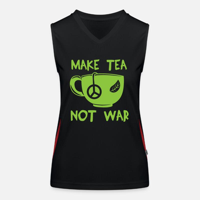 Tea Tea War Mug Peace War Statement Gift Women's Functional Contrast Tank Top