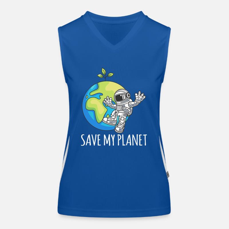 Astronaut Space Day Earth Gift Environment Women's Functional Contrast Tank Top