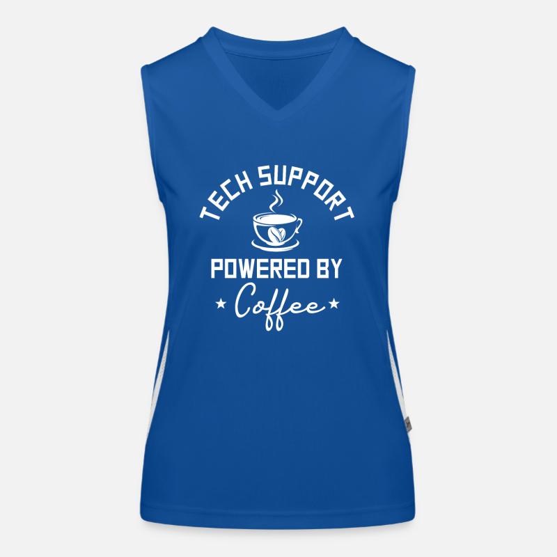 Tech Support Powered By Kaffee Funktionelles Kontrast-Tank Top für Frauen