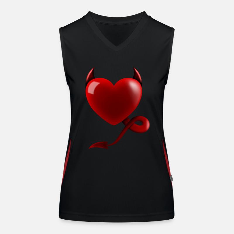 Cadeau Heart Devil Design Débardeur respirant contrasté Femme
