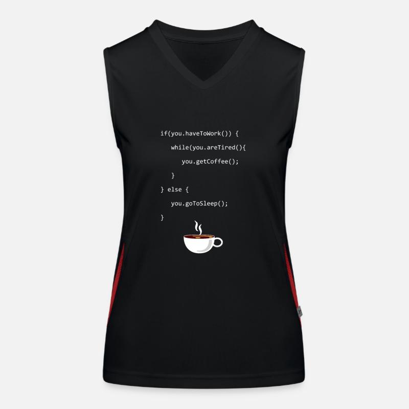 Programming Coffee Full Stack Coder Software Women's Functional Contrast Tank Top