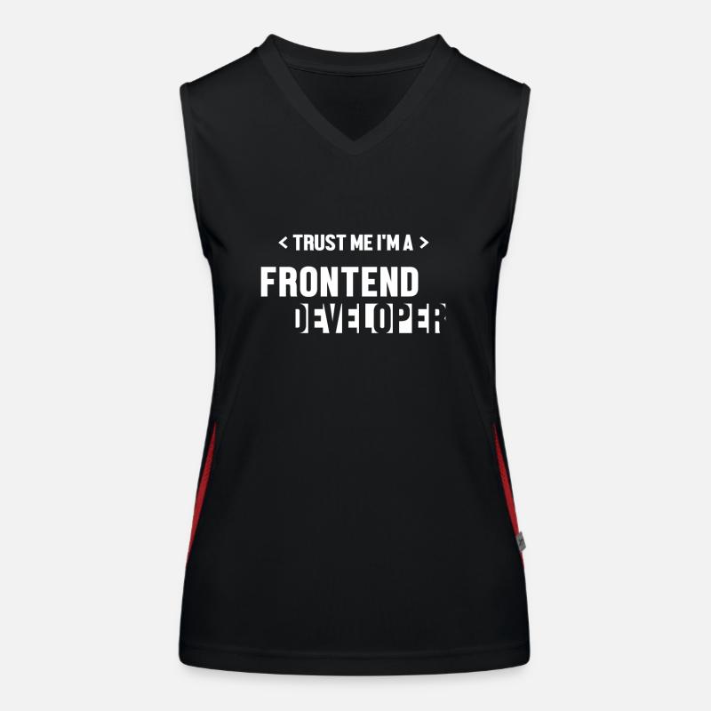 Trust Me I'm Frontend Developer Coder Software Women's Functional Contrast Tank Top