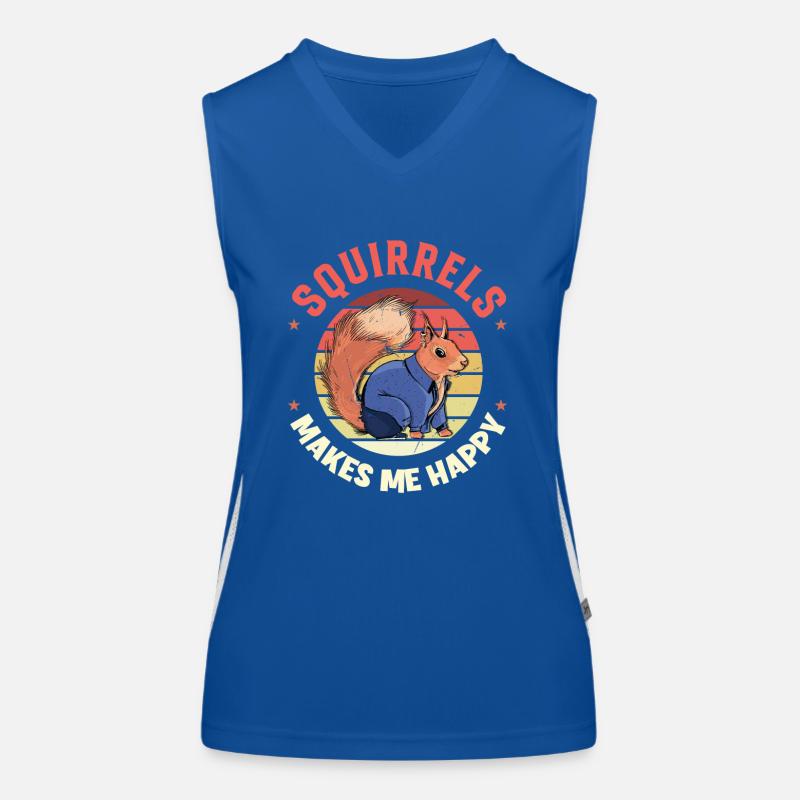 Squirrels Makes Me Happy Japanese Fox Eastern Women's Functional Contrast Tank Top