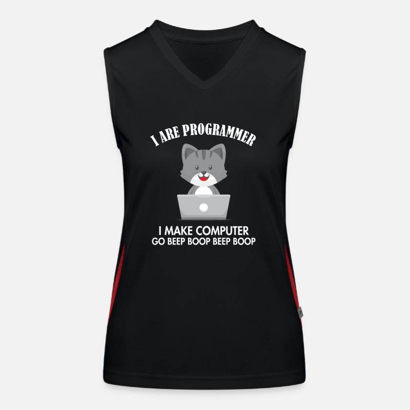 I Are Programmer Cat Engineer Full Stack Software Women's Functional Contrast Tank Top