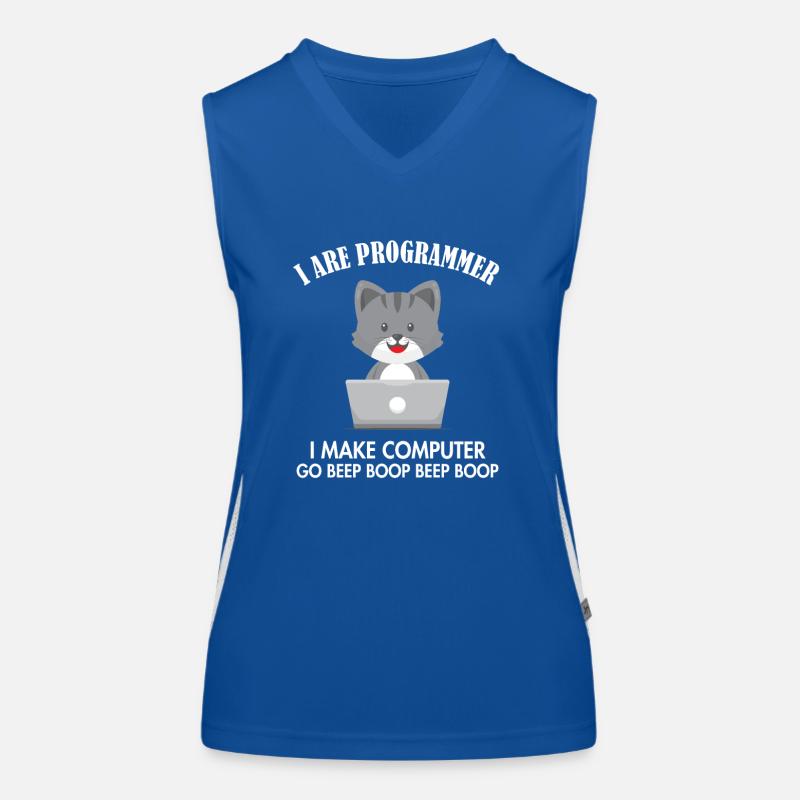 I Are Programmer Cat Softwareentwickler Coder Funktionelles Kontrast-Tank Top für Frauen