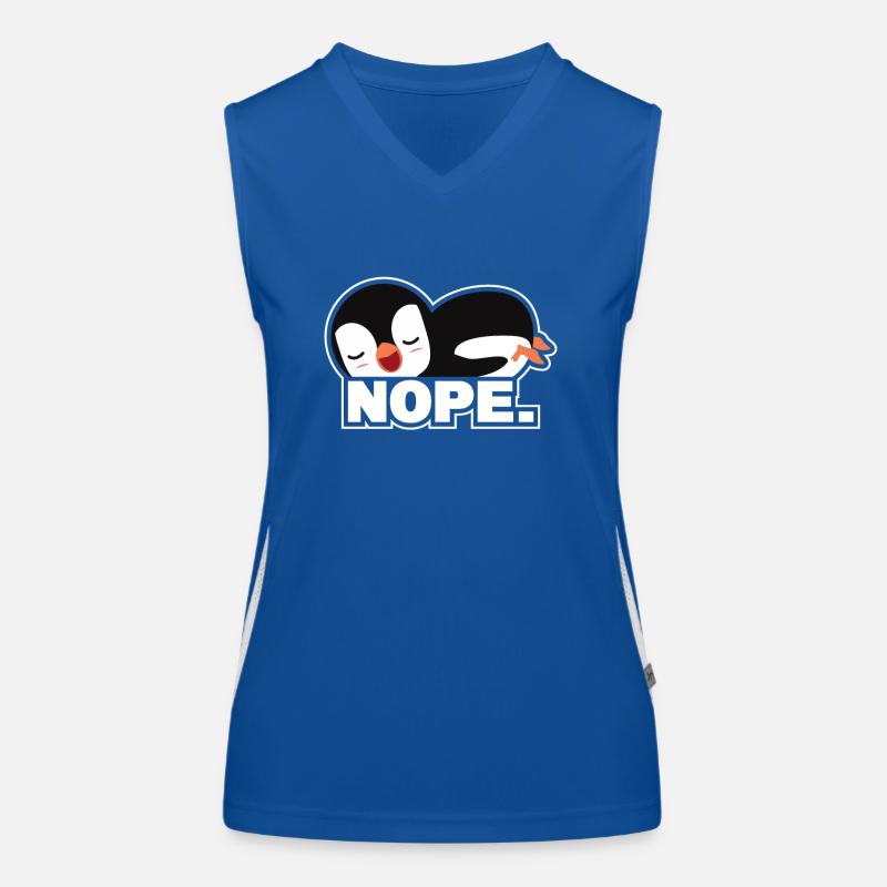 Nope Königspinguin Kaiserpinguin Seevogel Pinguin Funktionelles Kontrast-Tank Top für Frauen