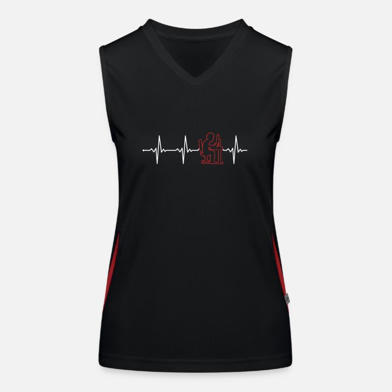 Programmer Heartbeat Engineer Full Stack Software Women's Functional Contrast Tank Top