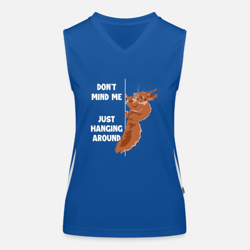 Don't Mind Me Just Hanging Around Squirrel Funktionelles Kontrast-Tank Top für Frauen