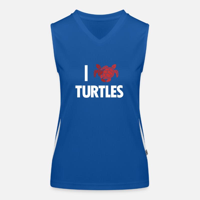I love Turtles Water Turtle Women's Functional Contrast Tank Top